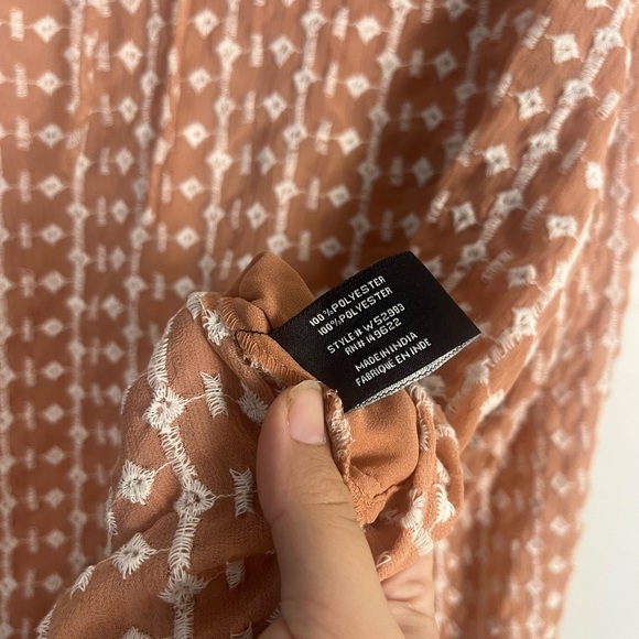 Walter Baker Women Brown Long Sleeve Pheasant Blouse Top Tunic SZ Medium - Picture 5 of 7